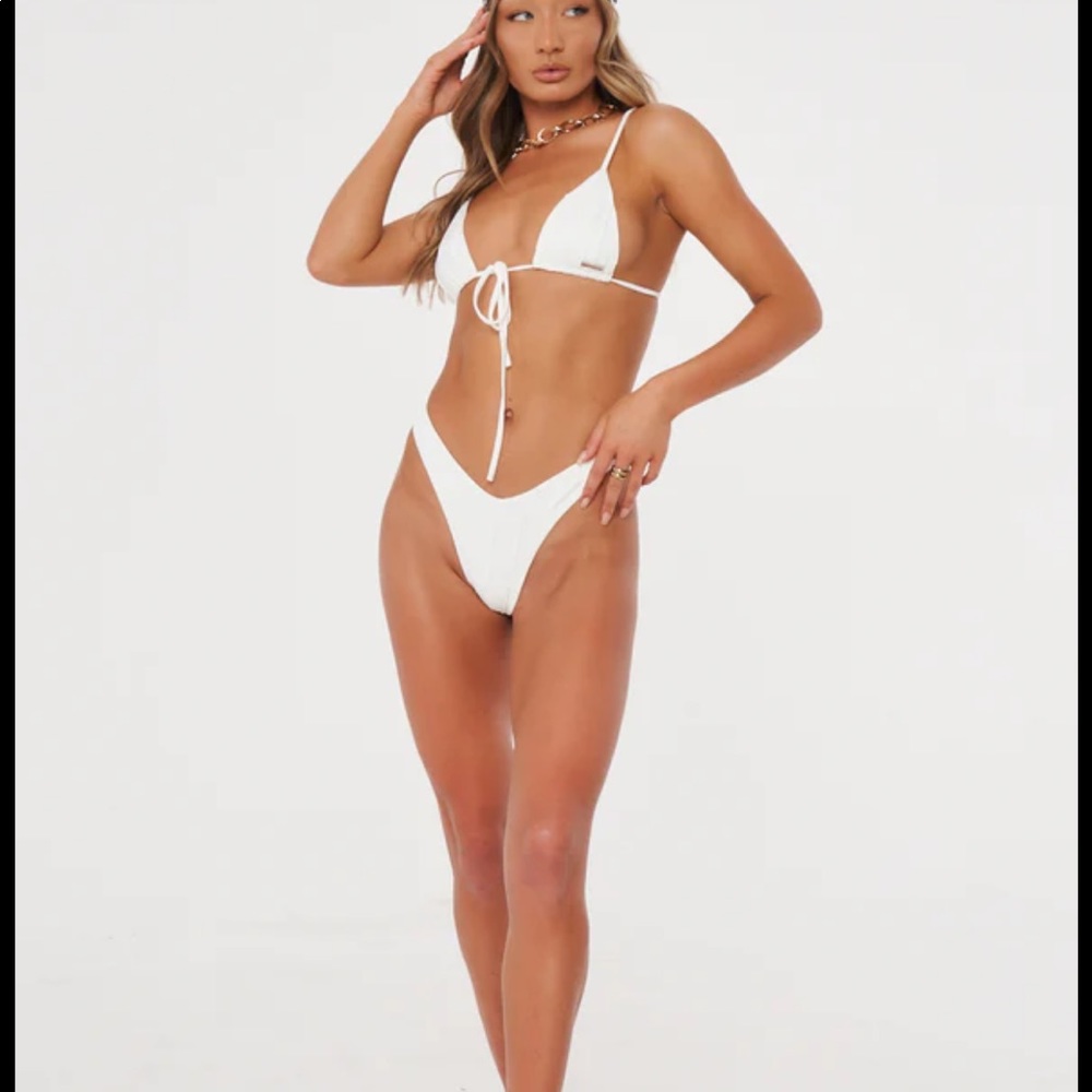 VS White Triangle Bikini Tie Front